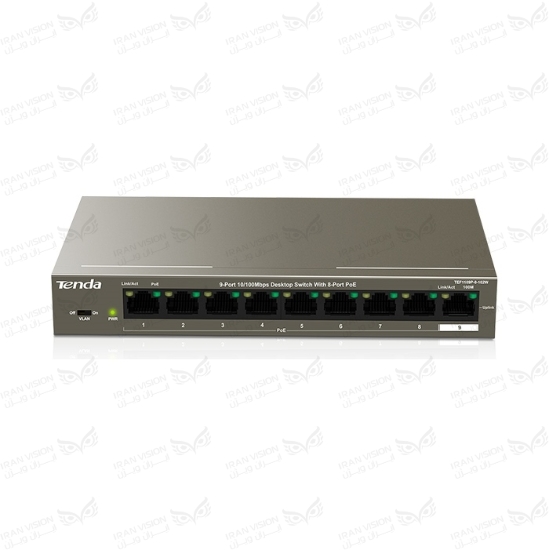 تصویر سوئیچ تندا 9 پورت100 فلزی  TEF1109P(POE x8)(UPx1)