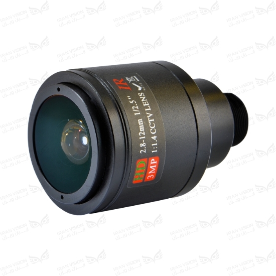 تصویر لنز 2.8-12mm وریفوکال 3MP فلزی (M12-استارلایت)