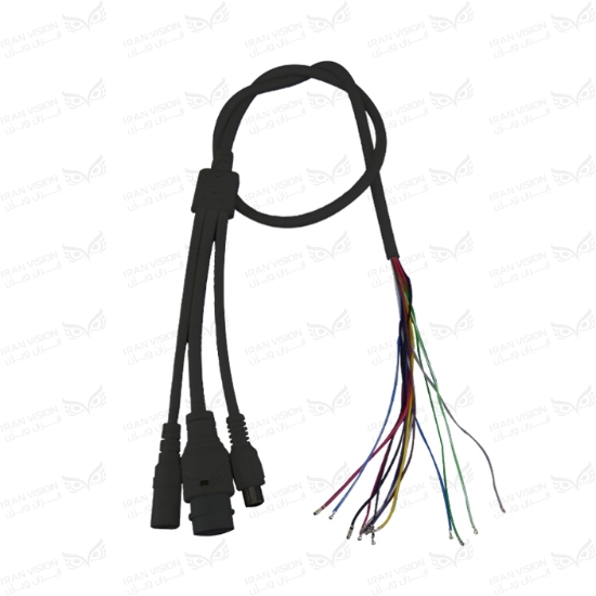 تصویر کابل دوربین 13 رشته مشکی (IP+POE+AUDIO1.25)