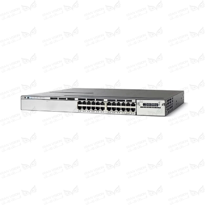 تصویر سوئیچ سیسکو 24 پورت1000 فلزی رک مونتWS-3750X-24PS(POE x24)