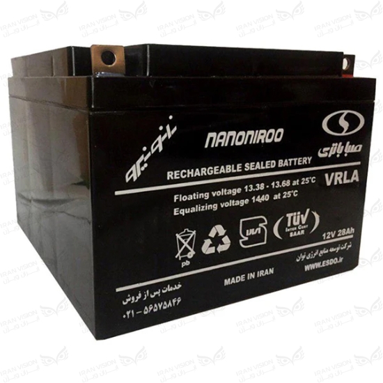 تصویر باتری 12 ولت 28 آمپر صبا باتری