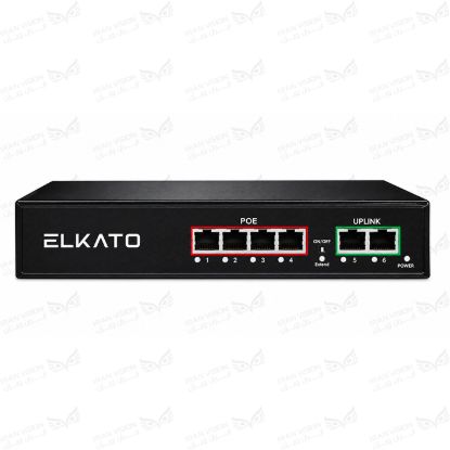 تصویر سوئیچ الکاتو 6 پورت100 فلزی رک مونتEL-1SB0420BP-65W(POE x4)(UPx2)